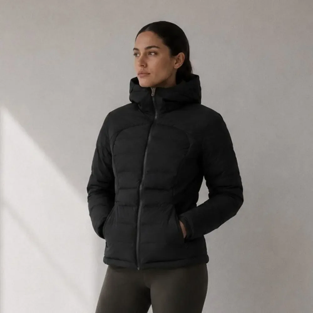 Lululemon Down For It All Jacket W4AQJS Womens 4 Black Water-repellent Zip
